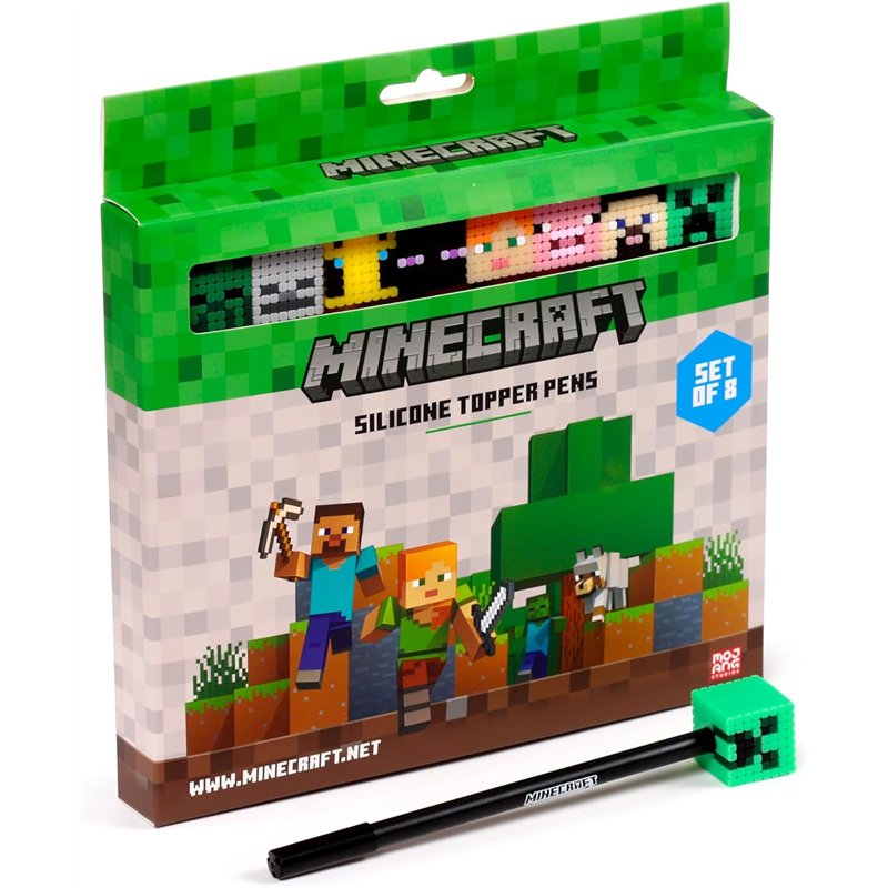 Set of 8 Fine Point Pens with Topper – Minecraft
