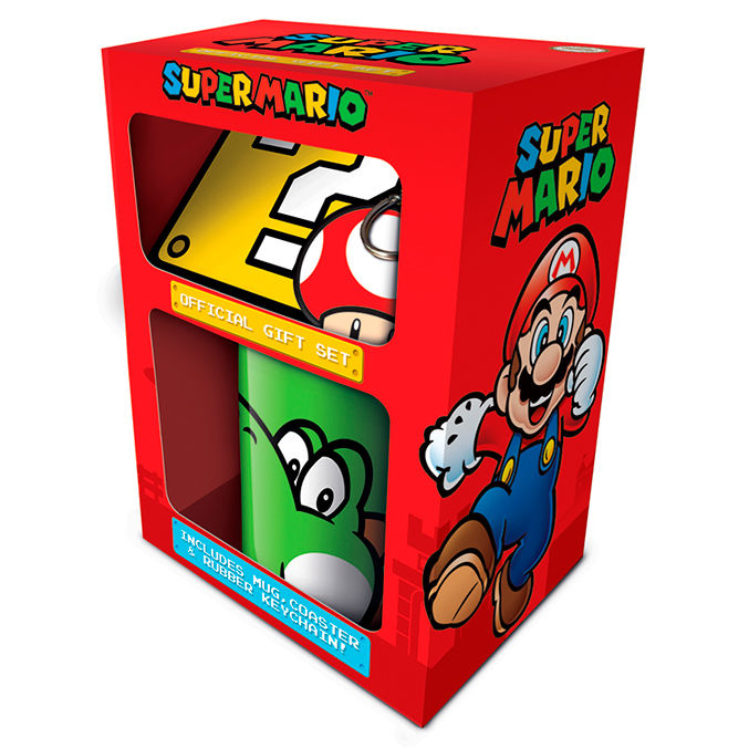 Yoshi Mug, Base and Keyring Set - Super Mario