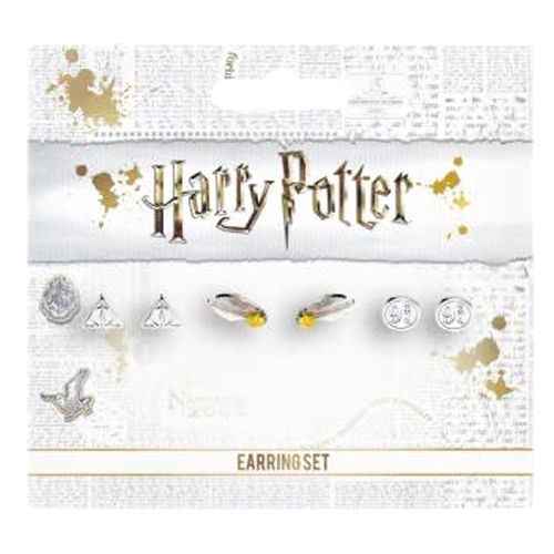 Conjunto de Brincos Deathly Hallows, Golden Snitch e Platform 9¾ - Harry Potter