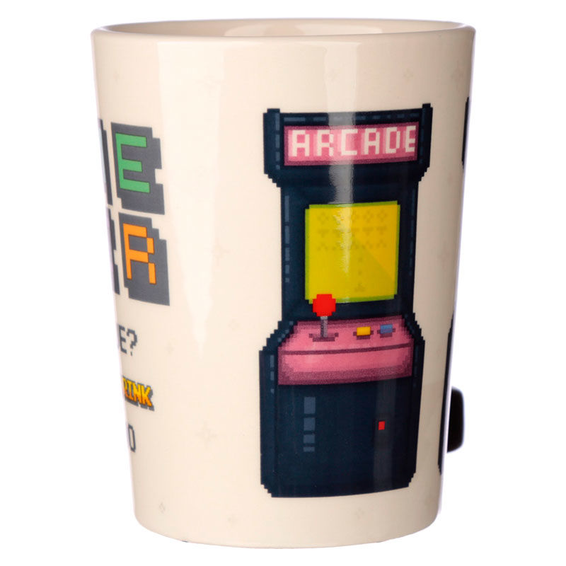 Caneca com alça em formato de arcade Game Over Joystick - MerchVillain