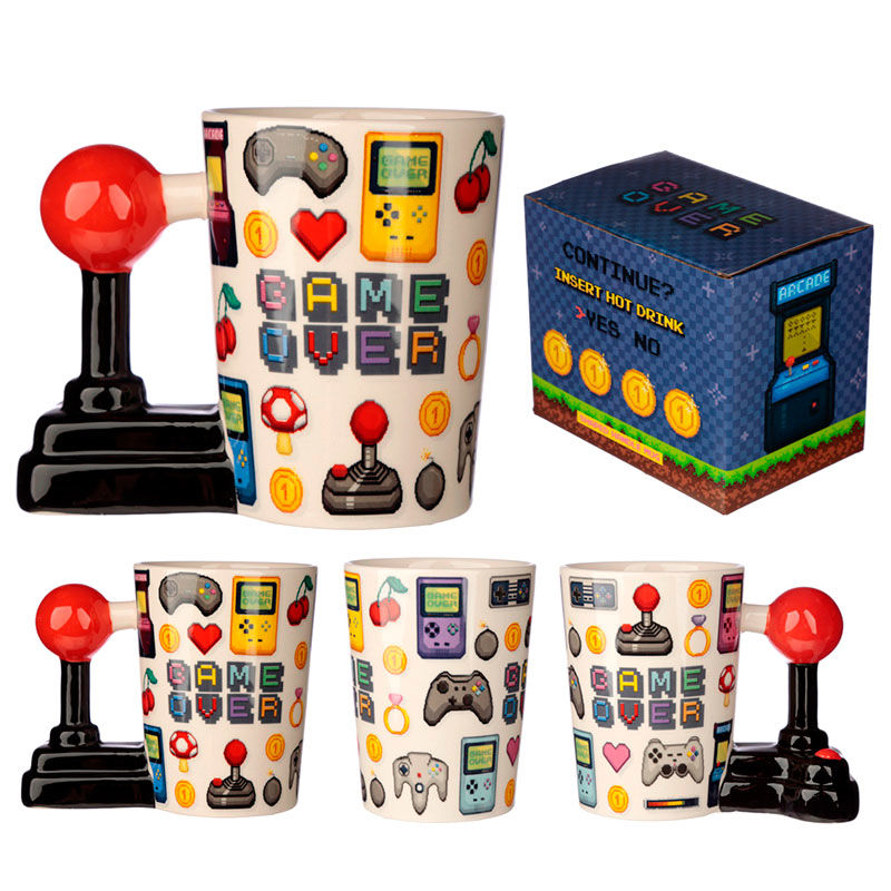 3D Pixel Joystick Mug – Game Over (11 × 14.5 × 8.5 cm)
