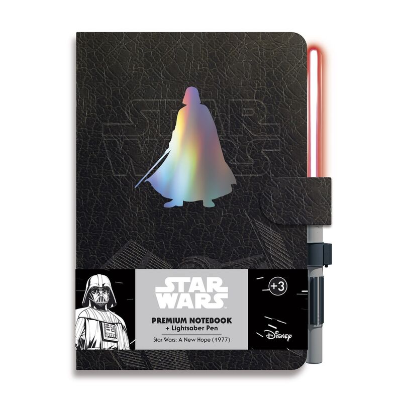 Caderno Premium A5 com Caneta Sabre de Luz Darth Vader - Star Wars - MerchVillain