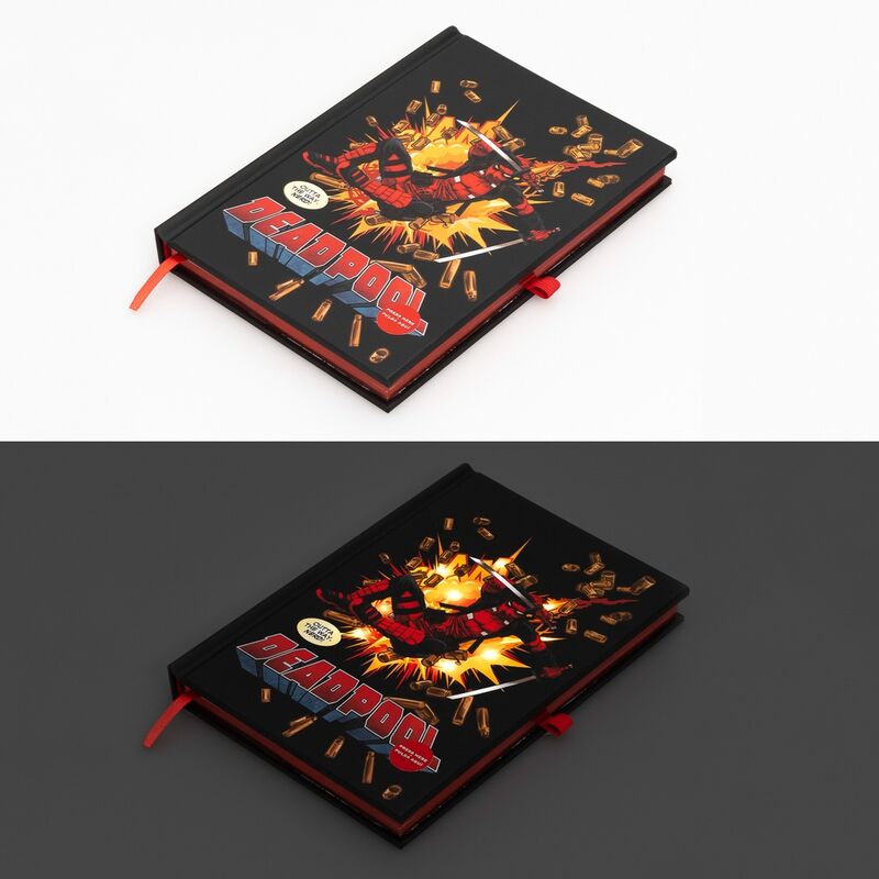 Caderno Premium A5 com Luz LED - Deadpool Marvel - MerchVillain
