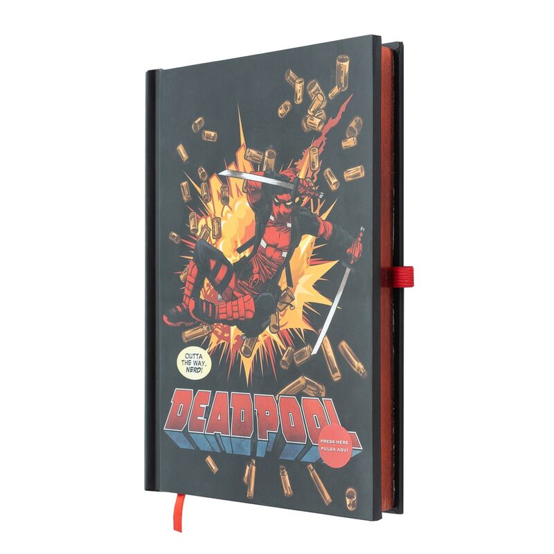 Caderno Premium A5 com Luz LED - Deadpool Marvel - MerchVillain