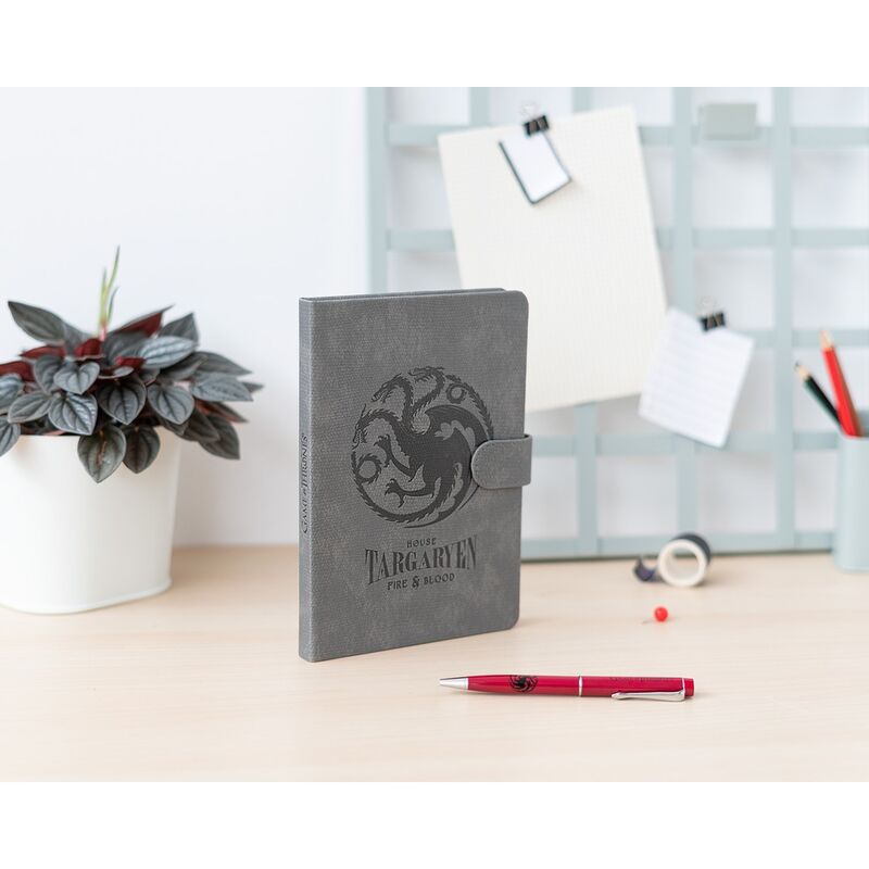 Caderno premium A5 Targaryen de Game of Thrones + caneta - MerchVillain