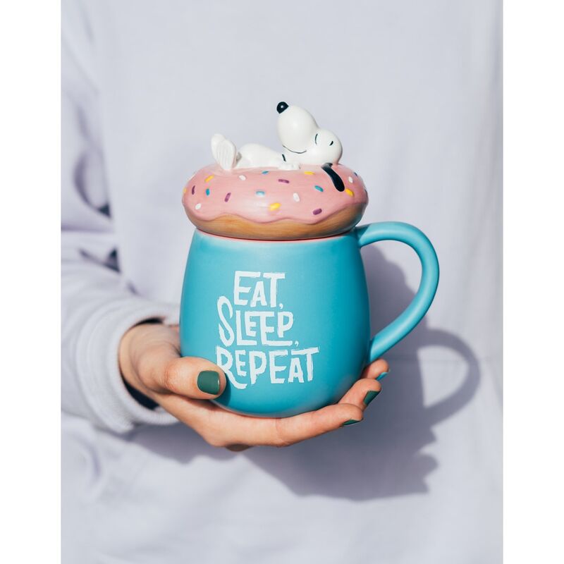 Caneca 3D Snoopy Eat Sleep Repeat 500ml - MerchVillain