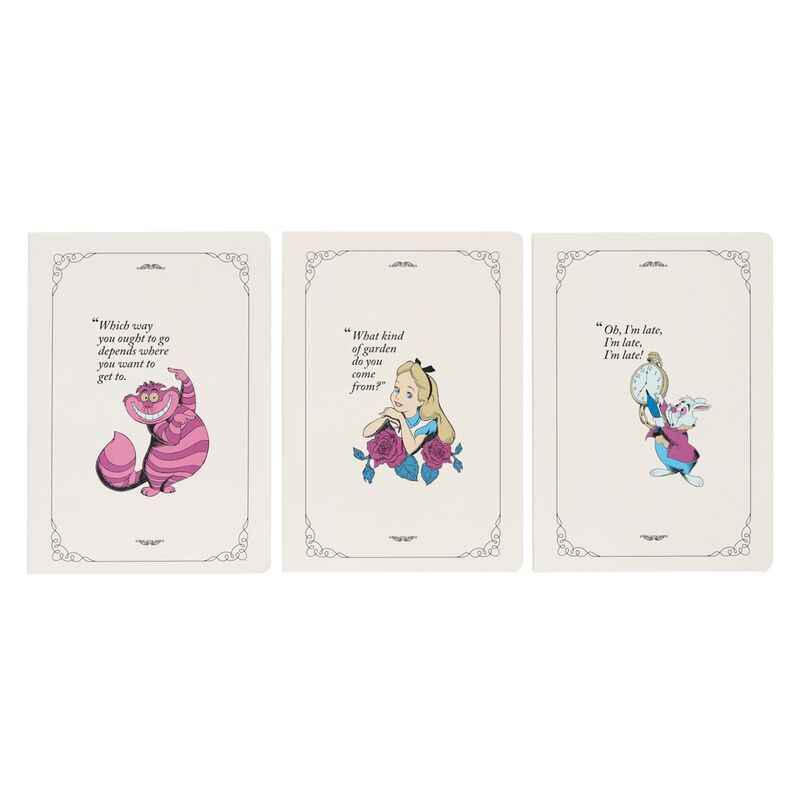 Disney Alice in Wonderland pack 3 A5 notebooks