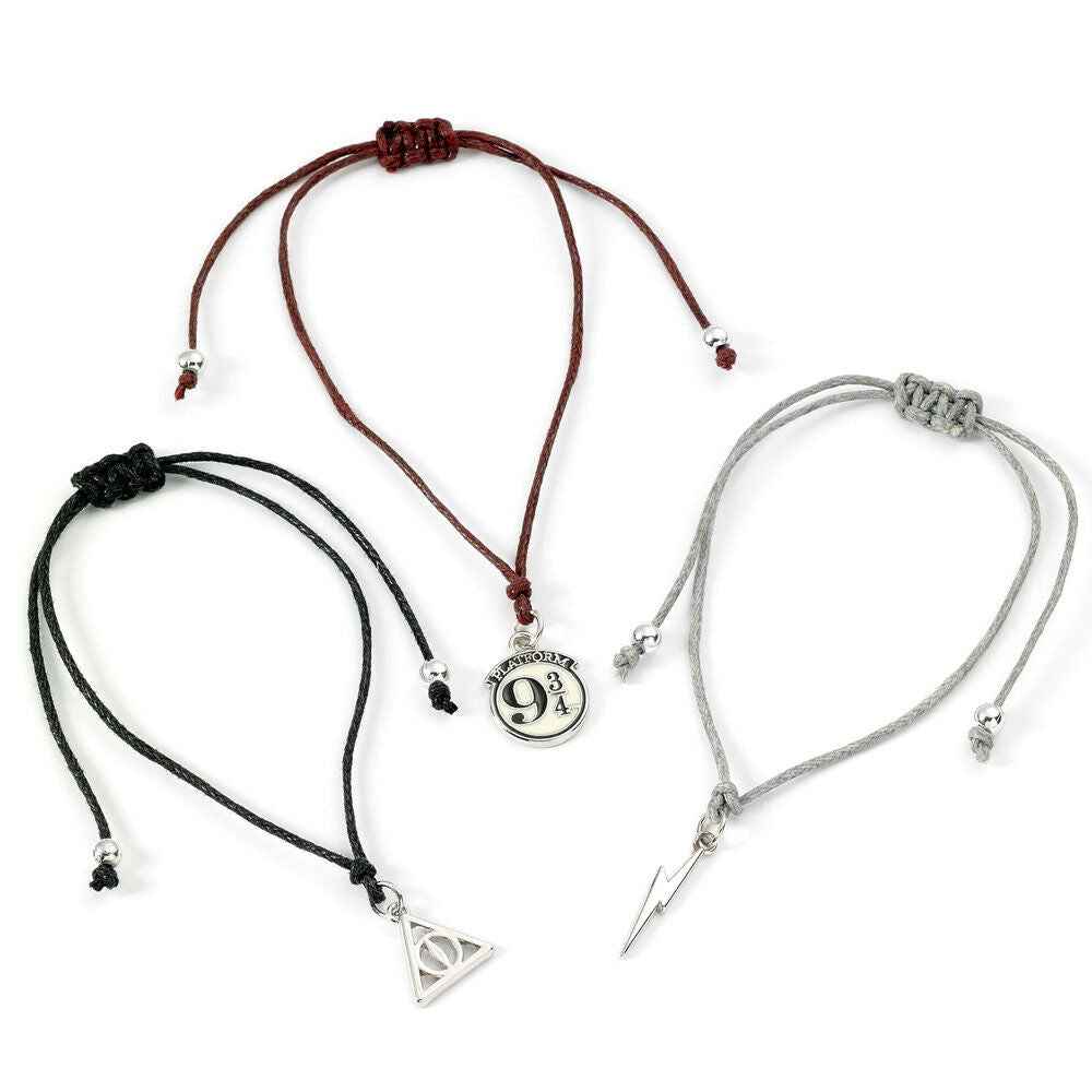 Conjunto de 3 pulseiras da amizade das Relíquias da Morte de Harry Potter