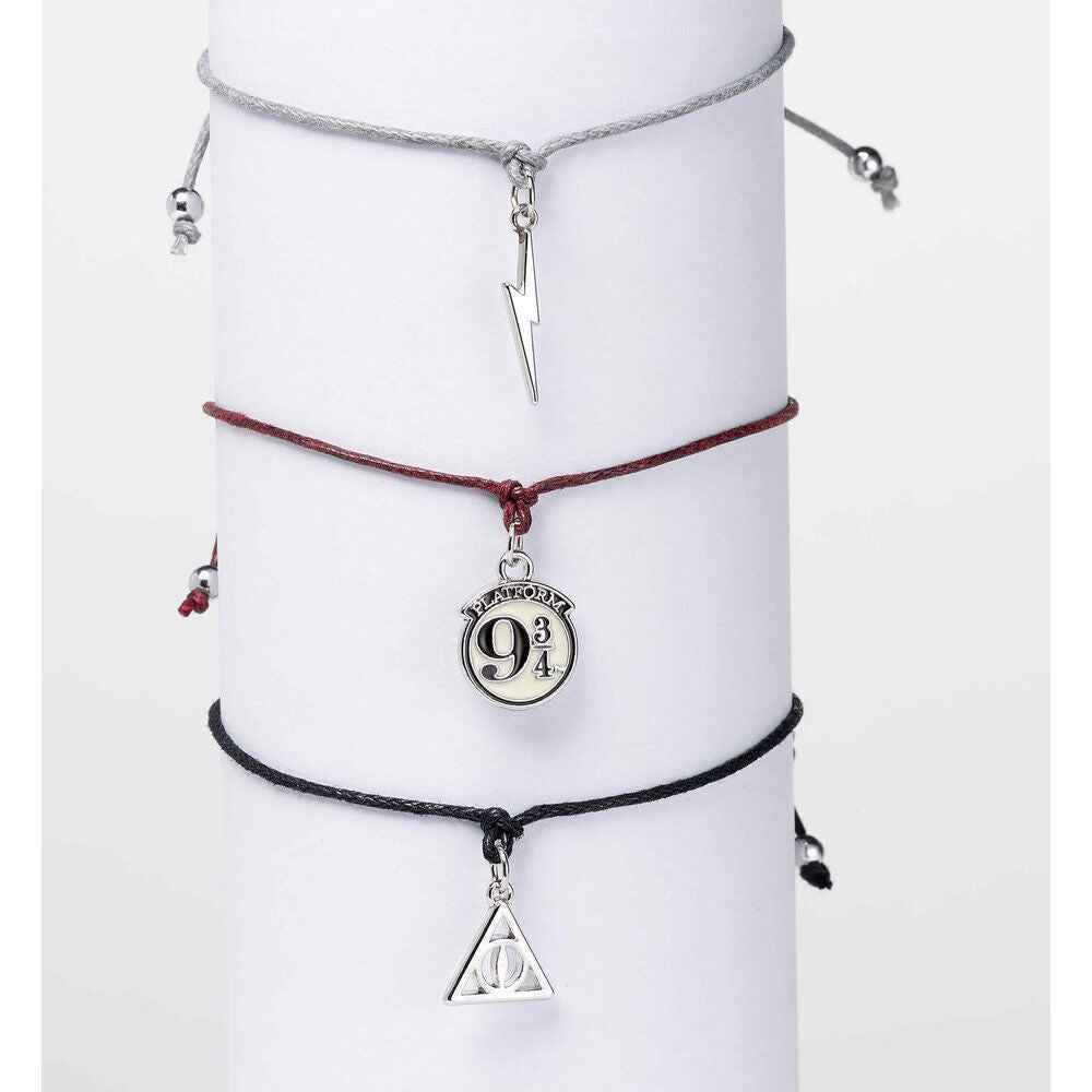 Conjunto de 3 pulseiras da amizade das Relíquias da Morte de Harry Potter