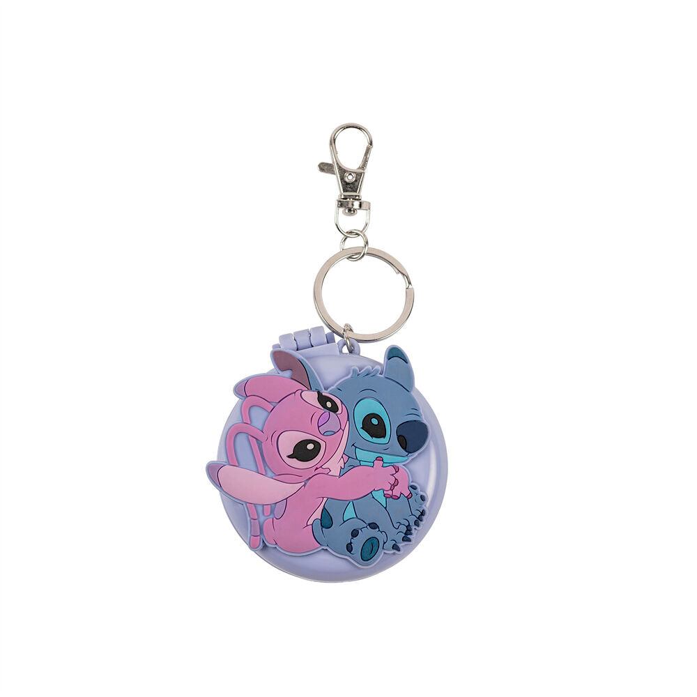 Stitch &amp; Angel Compact Keychain with Mirror and Brush – Disney