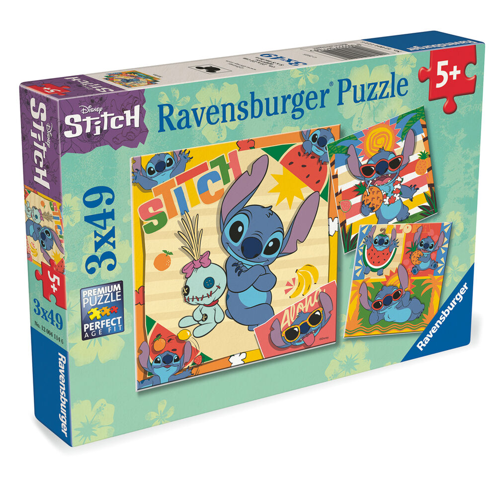 Pack 3 Stitch Puzzles – Disney (3x49 pieces)