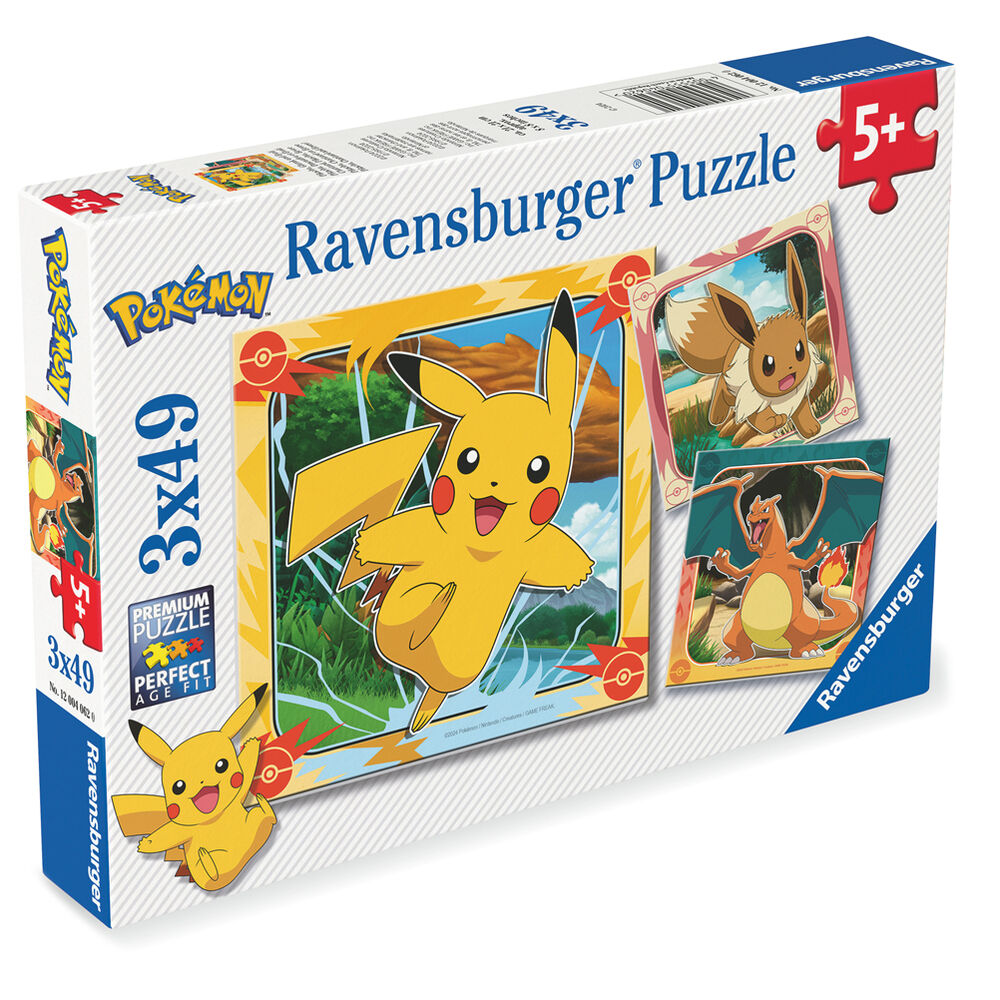 3x49 Piece Jigsaw Puzzle – Pokémon (21x21 cm)