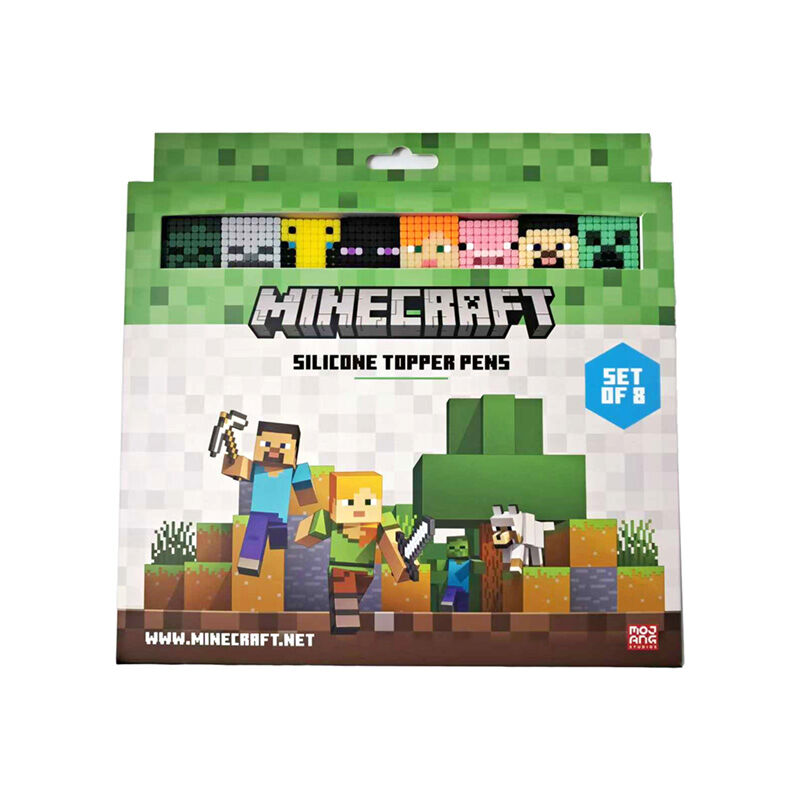 Set of 8 Fine Point Pens with Topper – Minecraft