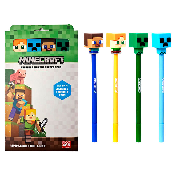 Set of 4 Erasable Pens – Minecraft (assorted colors)