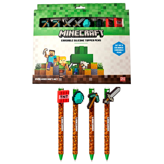 Set of 4 Erasable Pens – Minecraft (assorted colors)