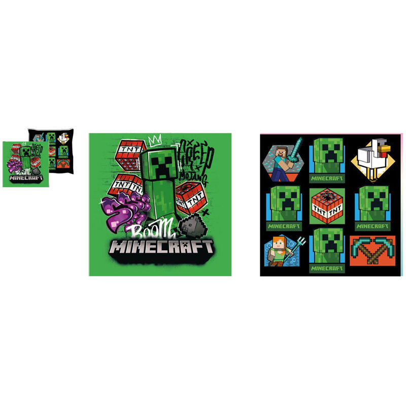Almofada Creep Boom - Minecraft”  (38 × 38 cm)