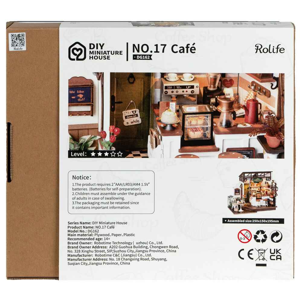 Maqueta 3D Cafetaria – Rolife (183 peças, 27,6x6,6x21 cm)