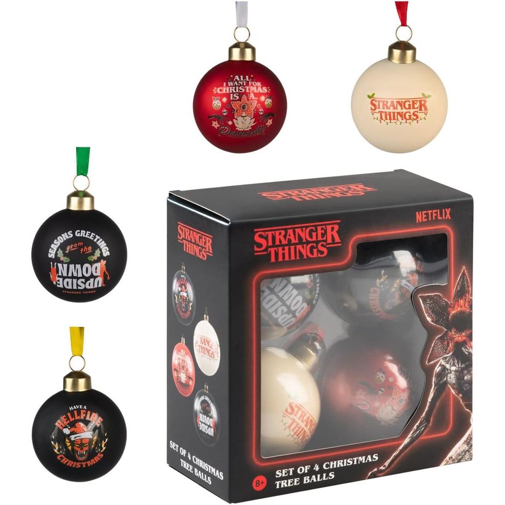 Set of 4 Christmas Balls – Stranger Things