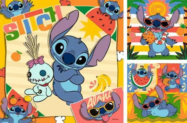 Pack 3 Stitch Puzzles – Disney (3x49 pieces)